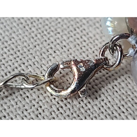 925 Sterling Silver Multistrand & Multicolored Pearl Beaded Necklace Adjustable - Picture 7 of 10